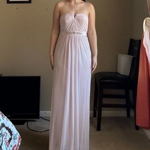 adrianna papell light pink strapless dress